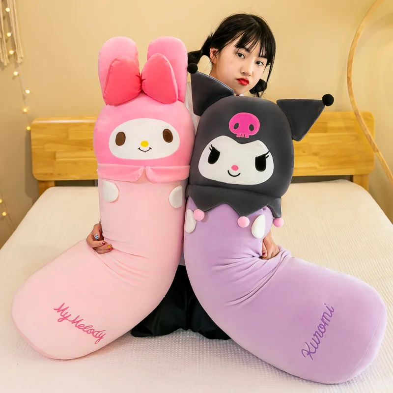 

MINISO 60 см Sanrio плюшевая длинная подушка Kuromi плюшевые игрушки кавайные мягкие удобные подушки Мультяшные детские подарки для девочек для сна