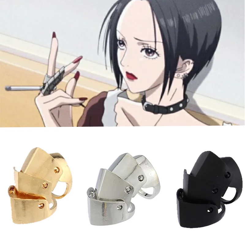 Anime Oosaki Nana Rings Punk Gothic Rock Scroll Joint Armor Knuckle Metal Finger Rings Cosplay Prop Women Men Jewelry Gifts