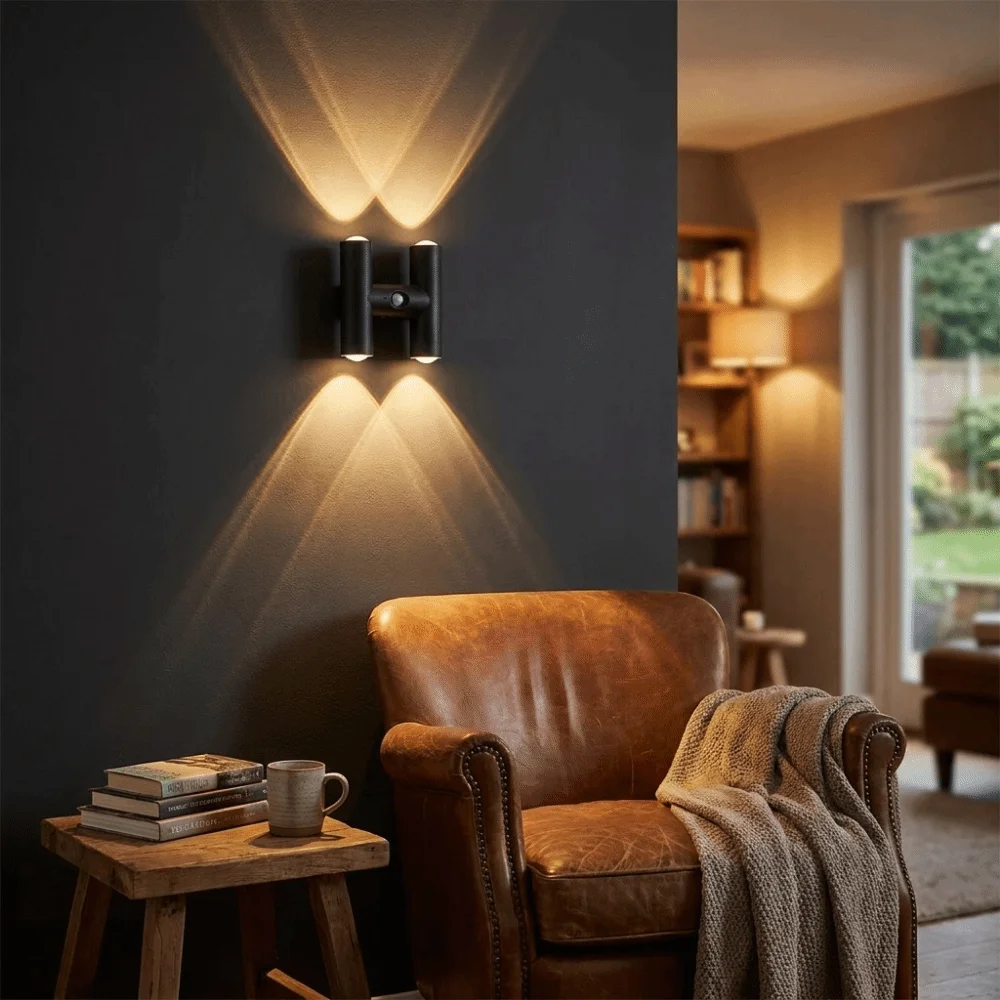 Rechargeable Motion Sensor Night Light 3/7 Colors Changing Up And Down Lighting Rechargeable Wall Light Magnetic H-shaped