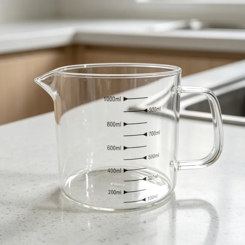 High Borosilicate Glass Measuring Cup 1000 1500ml With Handle Spout Heat Resistant Graduated Jug Kitchen Baking Liquid Measure