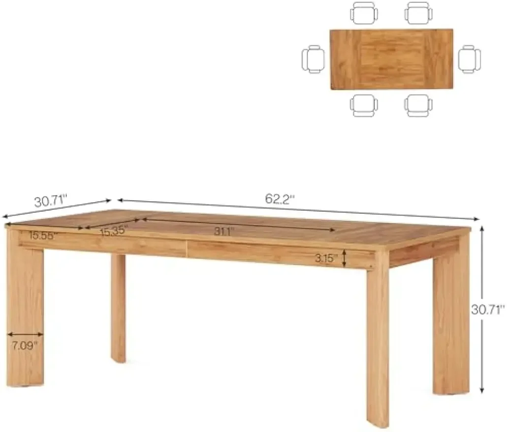 Modern Dining Table for 4 to 6 People, 62