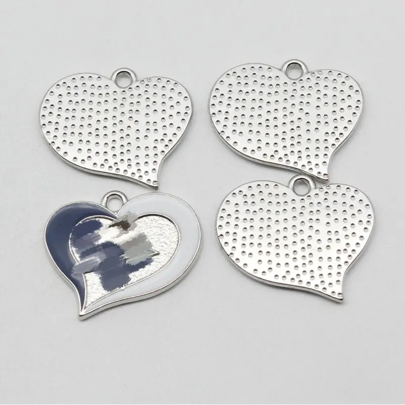 Custom 10pcs Enamel Hearts Football Sport Hanging Dangle Charms DIY Bracelet&Bangles Jewelry Accessory