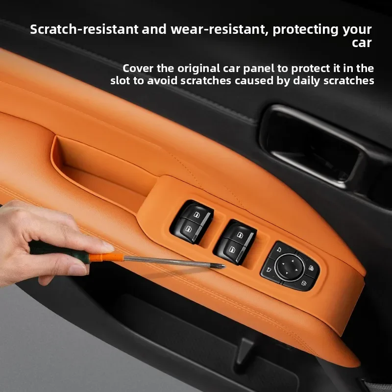 For GWM Haval H9 2024 2025 Car Window Lifting Panel Silicone Pad Anti-scratch Protective Mat with Door Armrest Storage Box