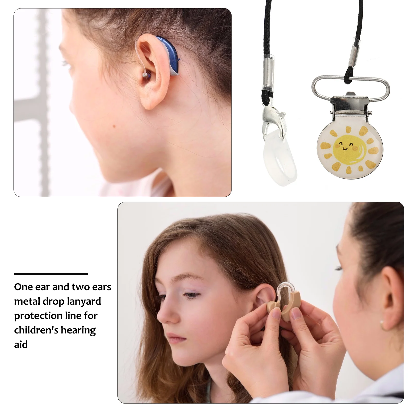 

Hearing Aid Clip Protector Hanging Strap Lightweight Anti-Lost Lanyard Cord Security Holder for Daily