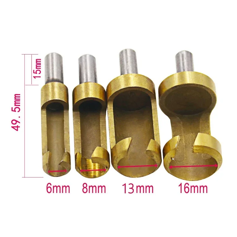 Titanium Coated Schacht Vat Kurk Boor Set Plug Cutter Verveeld Gat Tenon Boren Gatenzaag Arbors Houtwerk Gereedschap voor Houtwerk