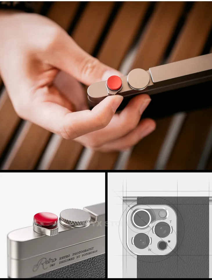 Fotorgear kits de fotografia retrô para iPhone 15 16 Pro/Pro Max