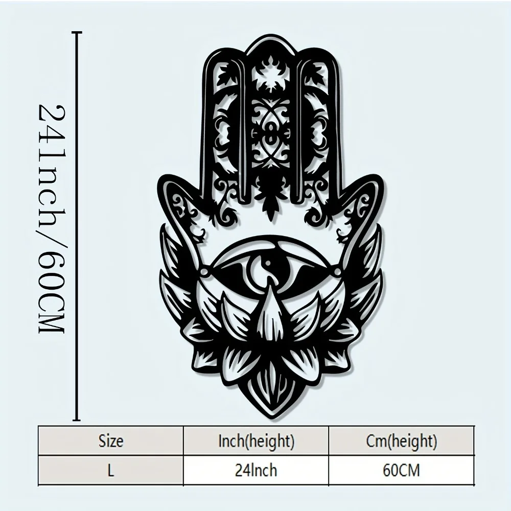 CIFBUY Hamsa Hand Evil Eye Metal Wall Art Iron Amulet Talisman Spiritual Lucky Charm Hanging Ornament For Living Room Accent view 4
