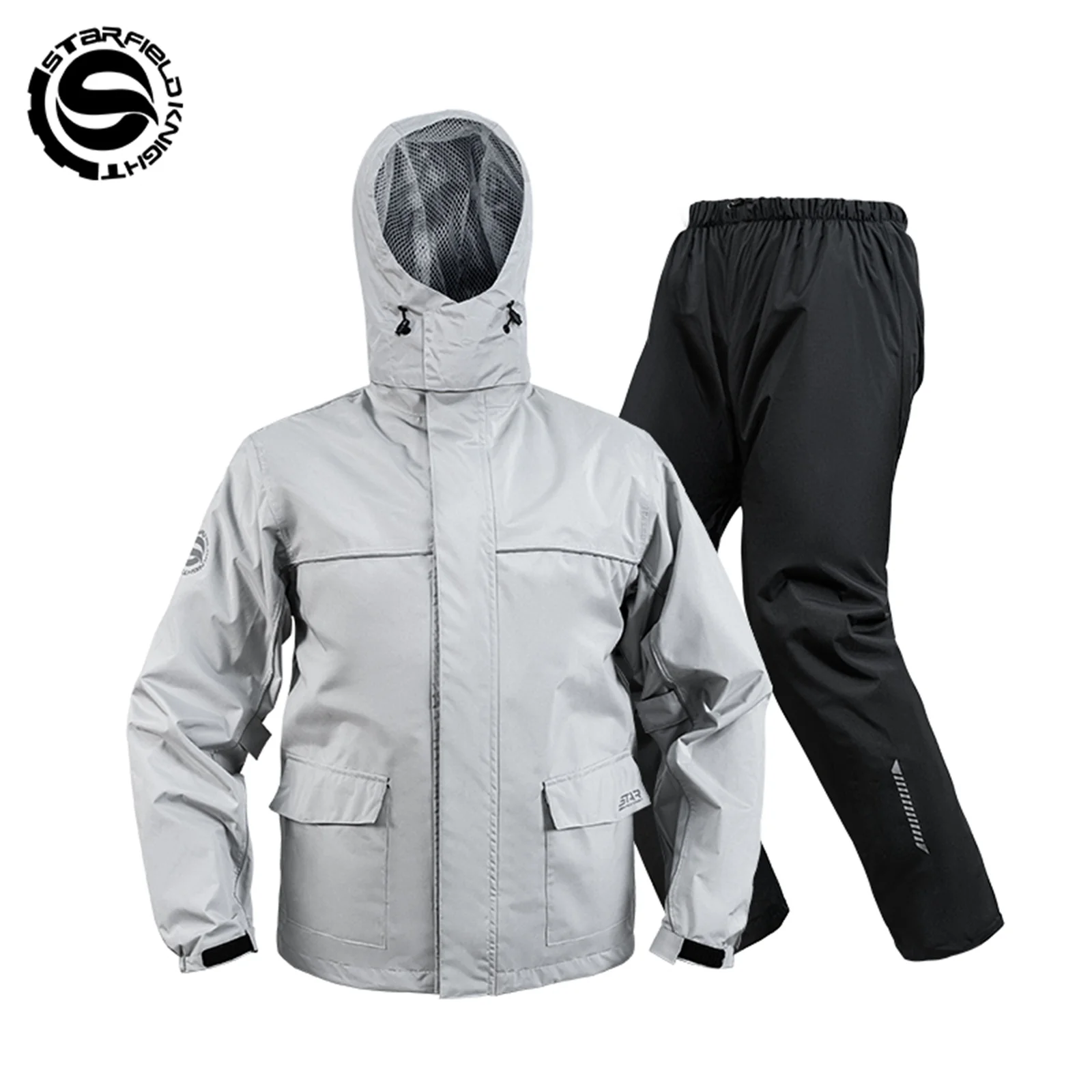 

Black Green Motorcycle Rider Raincoat Split Type 2pcs/Set Rainstorm Proof Technology Waterproof splashproof Upgraded Rainy Suit