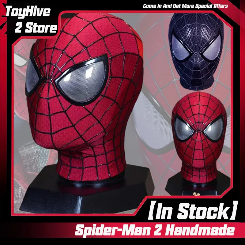 【In Stock】 Hot Movie Spider-Man 2 Handmade Mask Amazing Spider-Man Handmade Halloween Cosp