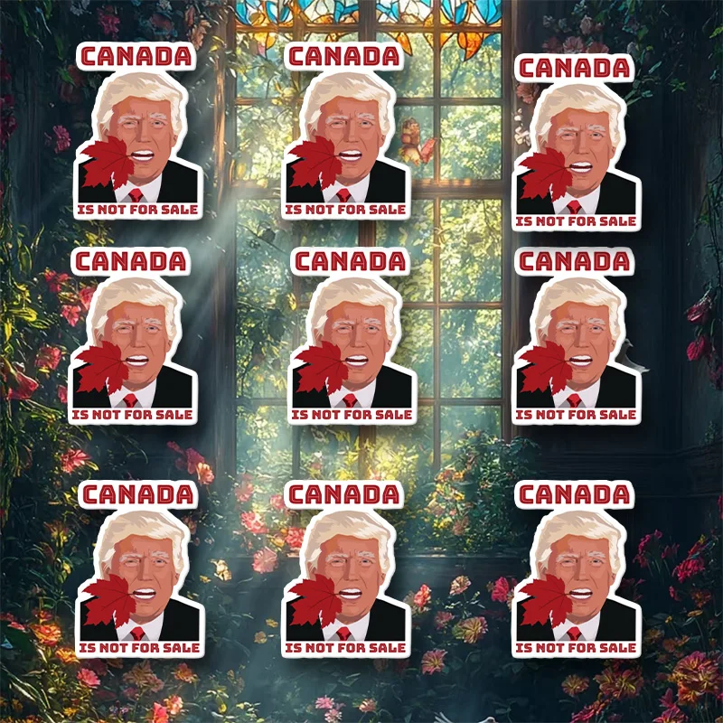 Pegatina de hoja de arce de Canadá con la frase «Canadá no está a la venta» de Donald Trump, pegatinas de vinilo divertidas y duraderas para ventanas de coches, puertas, coches, 9 piezas