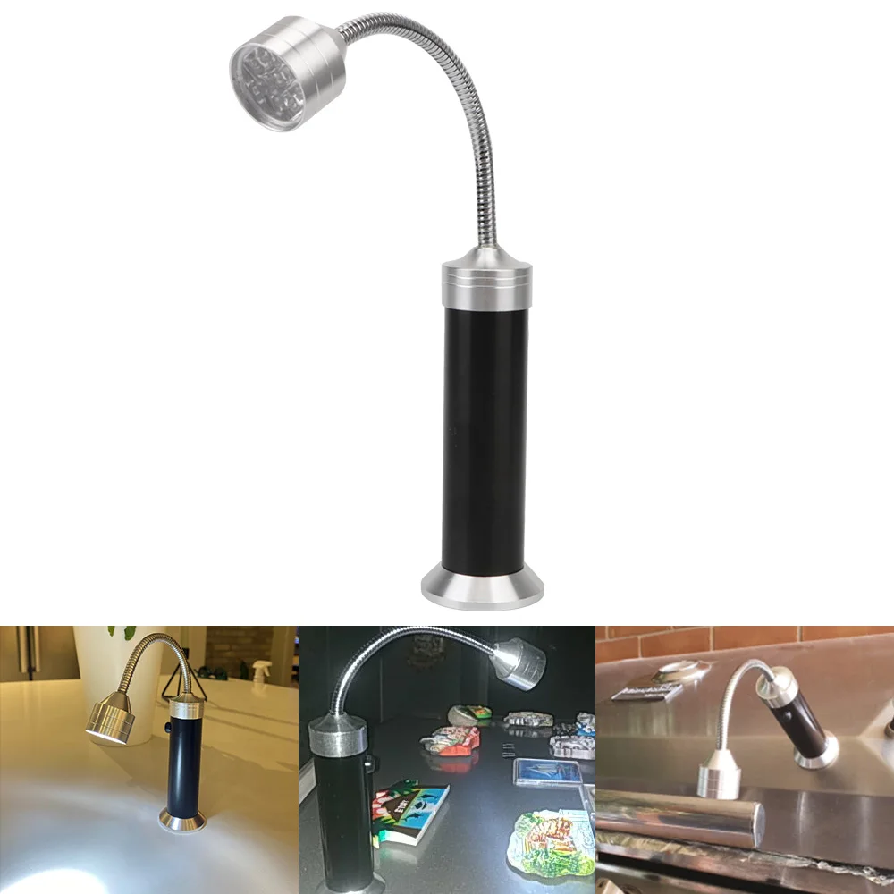 1 pcs Outdoor lighting 9 LED Flashlight Soft Tube Lighting Lamp Magnetic Base 360 ° Adjustable BBQ Grill Light Super-Bright