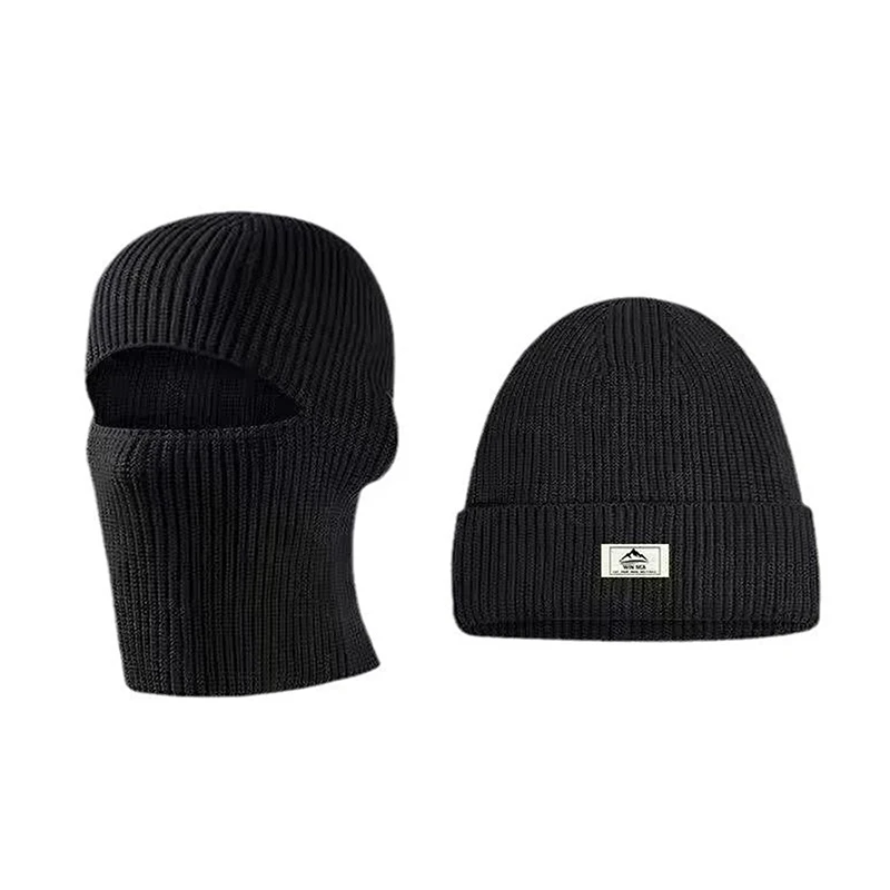 2-in-1 Wintermütze für Damen und Herren, warme Strickmütze mit Vollgesichtsschutz, Skimütze, Outdoor-Fahrrad-Ohrenschutzkappe, kältebeständig, atmungsaktive Maske – Detail 7
