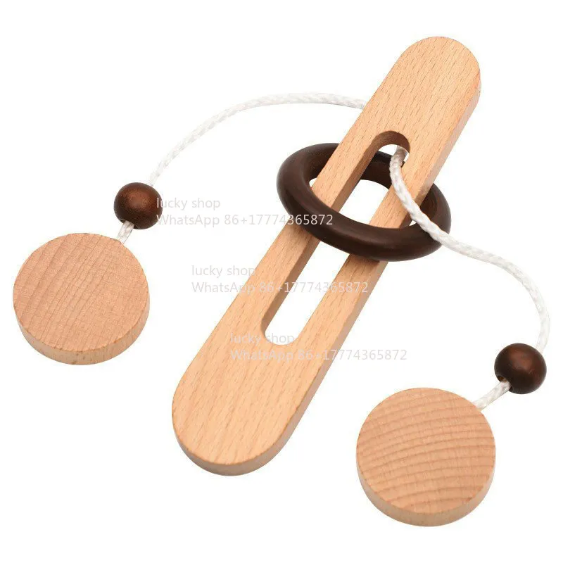 Wooden Magic Ring Training Logical Thinking Unlocking Ring