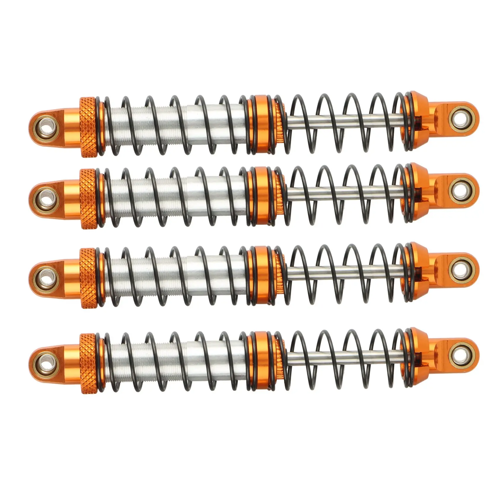 4PCS 1/10 RC Crawler CNC Metal Shocks 100Mm for SCX10 Wraith RR10 TRX4 TRX6 ABSiMA Sherpa,Orange