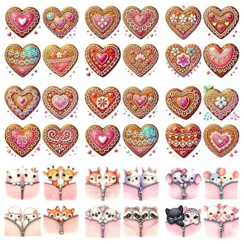 Cartoon Love Zipper Animal Iron Transfer Sticker Diy A-Level Washable Heat Press Printed Accessories children Clothing Patch