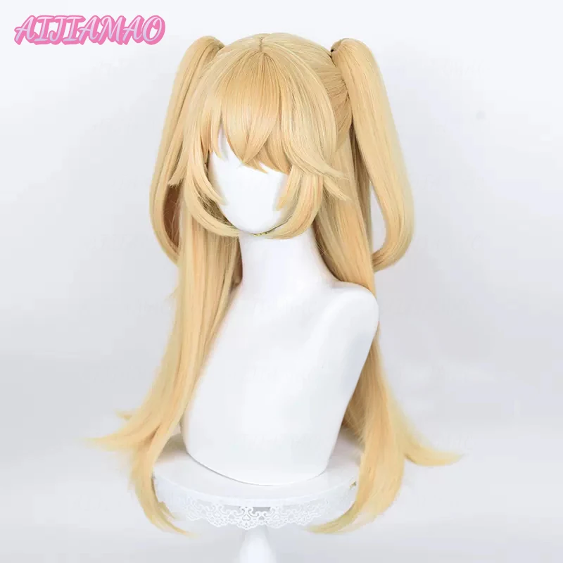 ¡Nuevo! Peluca de Cosplay de Fischl, pelo largo dorado de 65cm, resistente al calor, pelucas sintéticas de Anime para fiesta