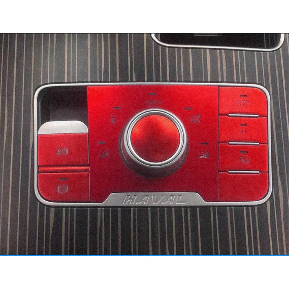 Aluminum Silver Blue Red For Haval H9 2015-2022 Accessories Car Glass Lift Gear Shift Panel Center Console Button Decor Cover