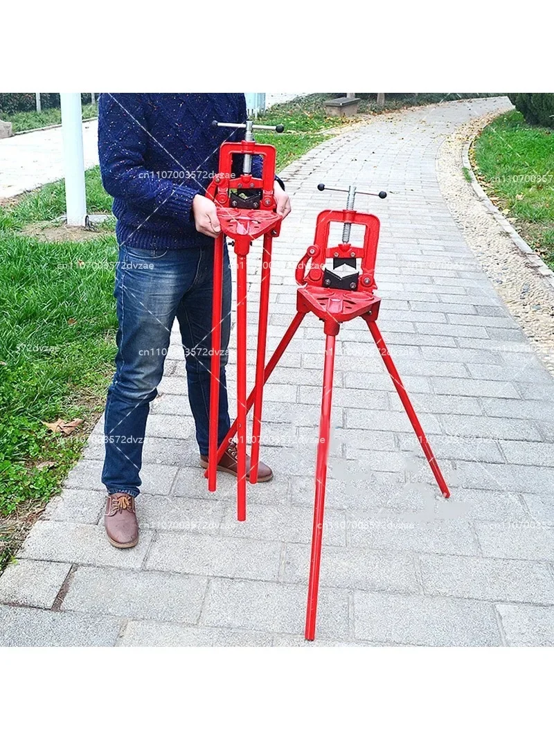 Steel Pipe Vise Gantry Clamp with Legs Bench Water Pipe Pressure Vise Industrial Clamp for Pipe Welding Inspection