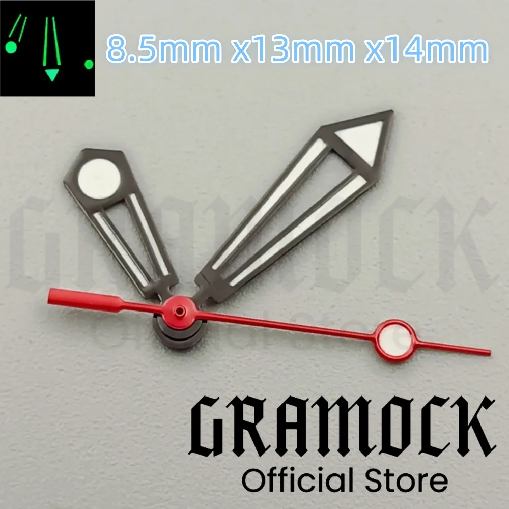 Lancette dell'orologio Gramock scavate luminose adatte al movimento NH35 NH36 ETA2836 2824 Miyota8205 8215 821A Mingzhu DG2813 3804 PT5000