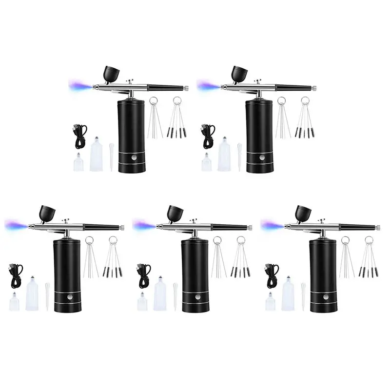 5X Airbrush Kit Rechargeable Cordless Airbrush Compressor,30PSI High Pressure,Portable Handheld Airbrush Gun-[LUCK 9]