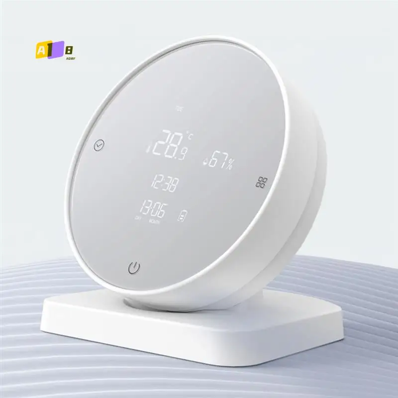 

A08F-датчик температуры и влажности, гигрометр, термометр, датчик ABS, Wi-Fi Tuya Smart с ЖК-дисплеем, приложение/голосовое управление