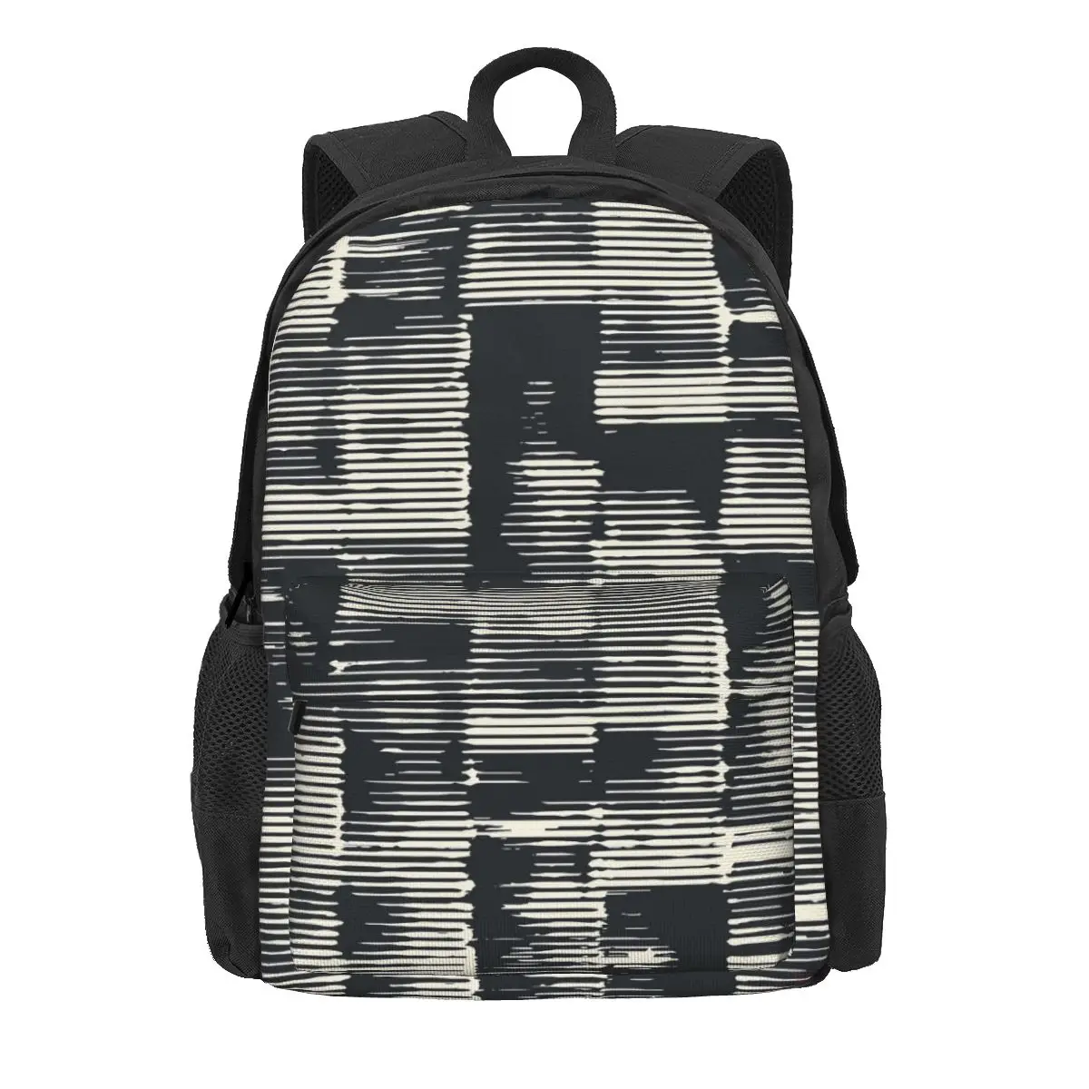 

White Black Tie Dye Backpack Abstract Brush Print Streetwear Backpacks Student Unisex Cycling Soft School Bags Quality Rucksack