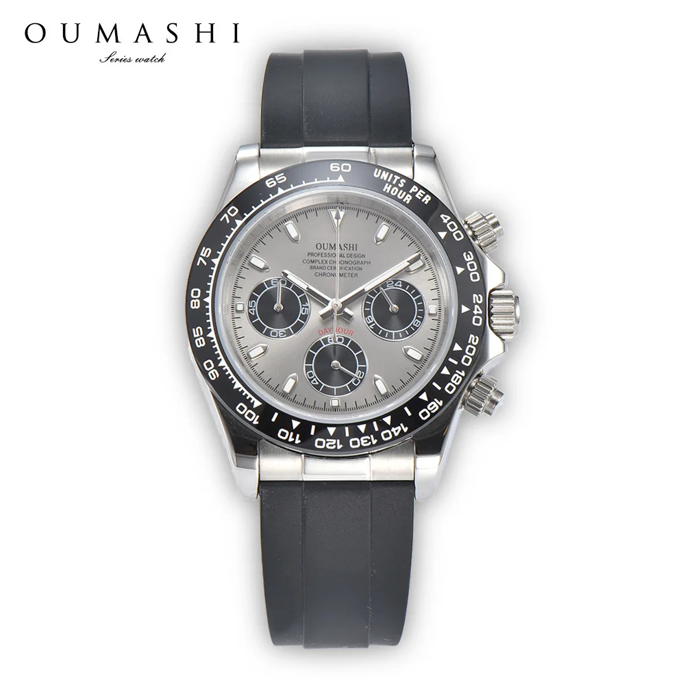

VK63 watch waterproof Sapphire Rubber strap stainless steel casual Men's watch VK63 Quartz Movement chronograph watch DIY watch