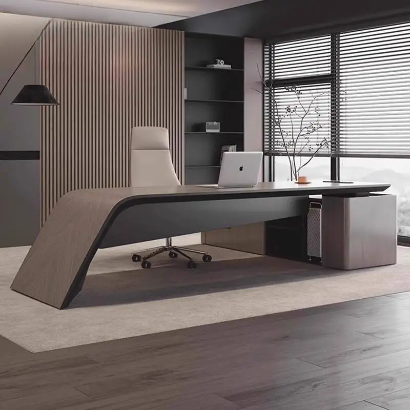 تخزين مكتب تنفيذي بني أدراج خشبية رخيصة مكتب تنفيذي حديث فاخر كبير مكتب ميسا دي Escritorio Mesa
