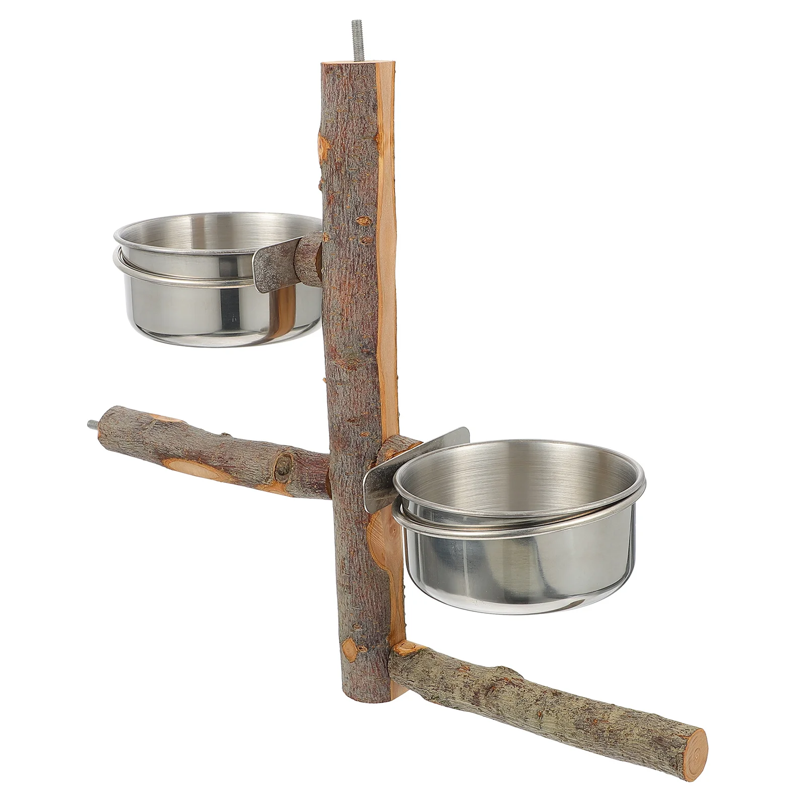 

1pc Stainless Steel Parrot Perch Bowl Stand Durable Bird Play Biting Accessories For Parakeets Cockatiels Strong Natural Bird