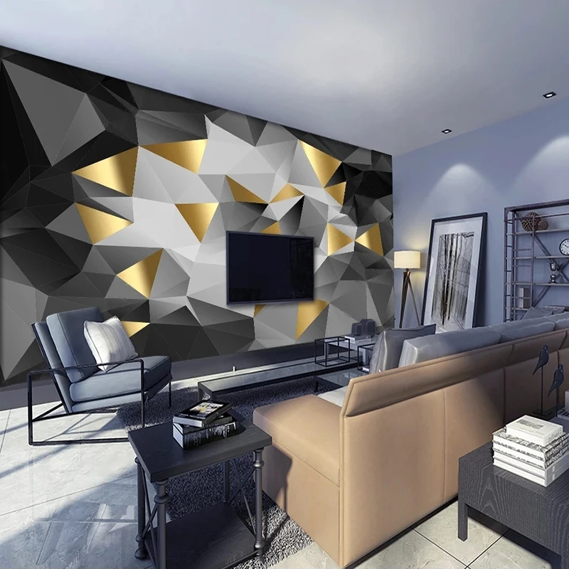 Custom 3D Relief Wallpaper Solid Geometric Triangle Wall Mural For Living Room Sofa TV Background Wall Paper Home Decoration