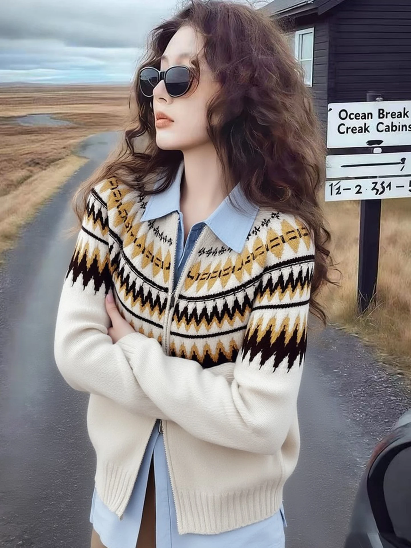 

Faionable Thiened Long Sve Knitted Sweater Cardigan Casual Sle Loose Fit Winter Outerwear Women's Commute Wear