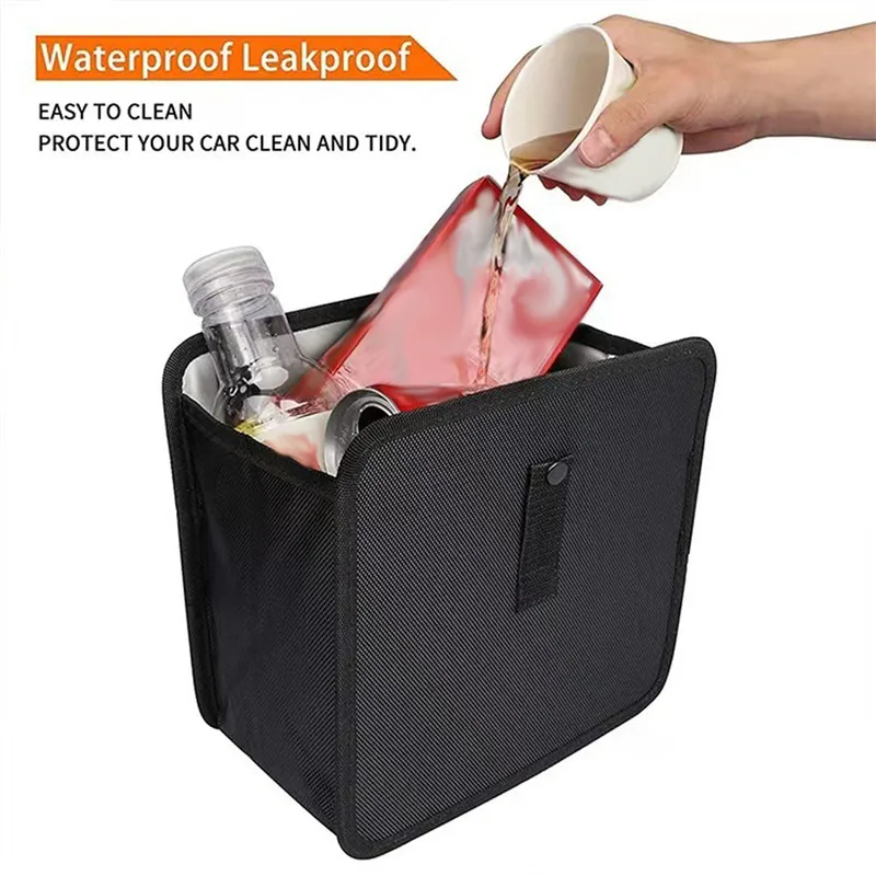 Portable Waterproof Car Trash Can Bin Auto Car Accessories Organizer Garbage Dump For Trash Can Cars Storage Pockets