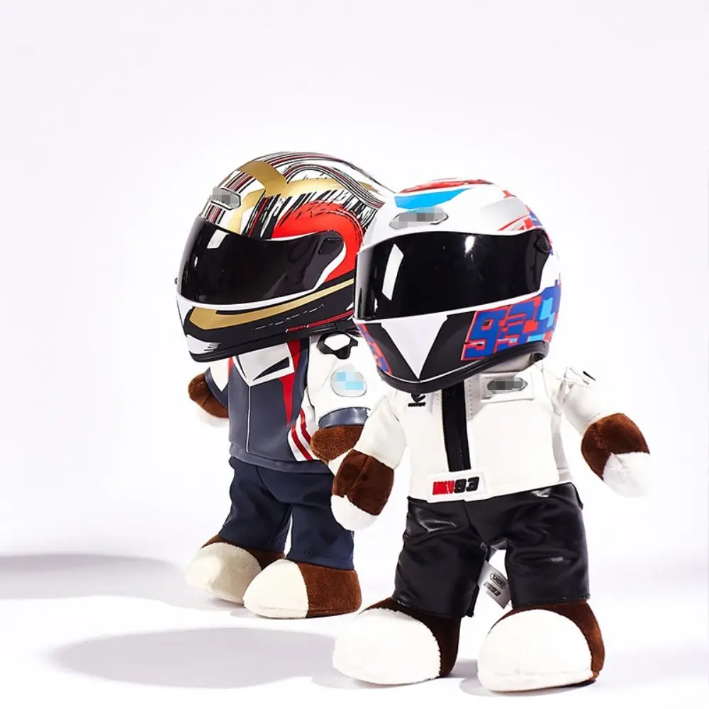 Trendy Cool Small Pet Motorcycle Helmet Mini Full Face Cat Dog Puppy Helmets Backseat Decoration Bear Doll Motorcycle Helmet