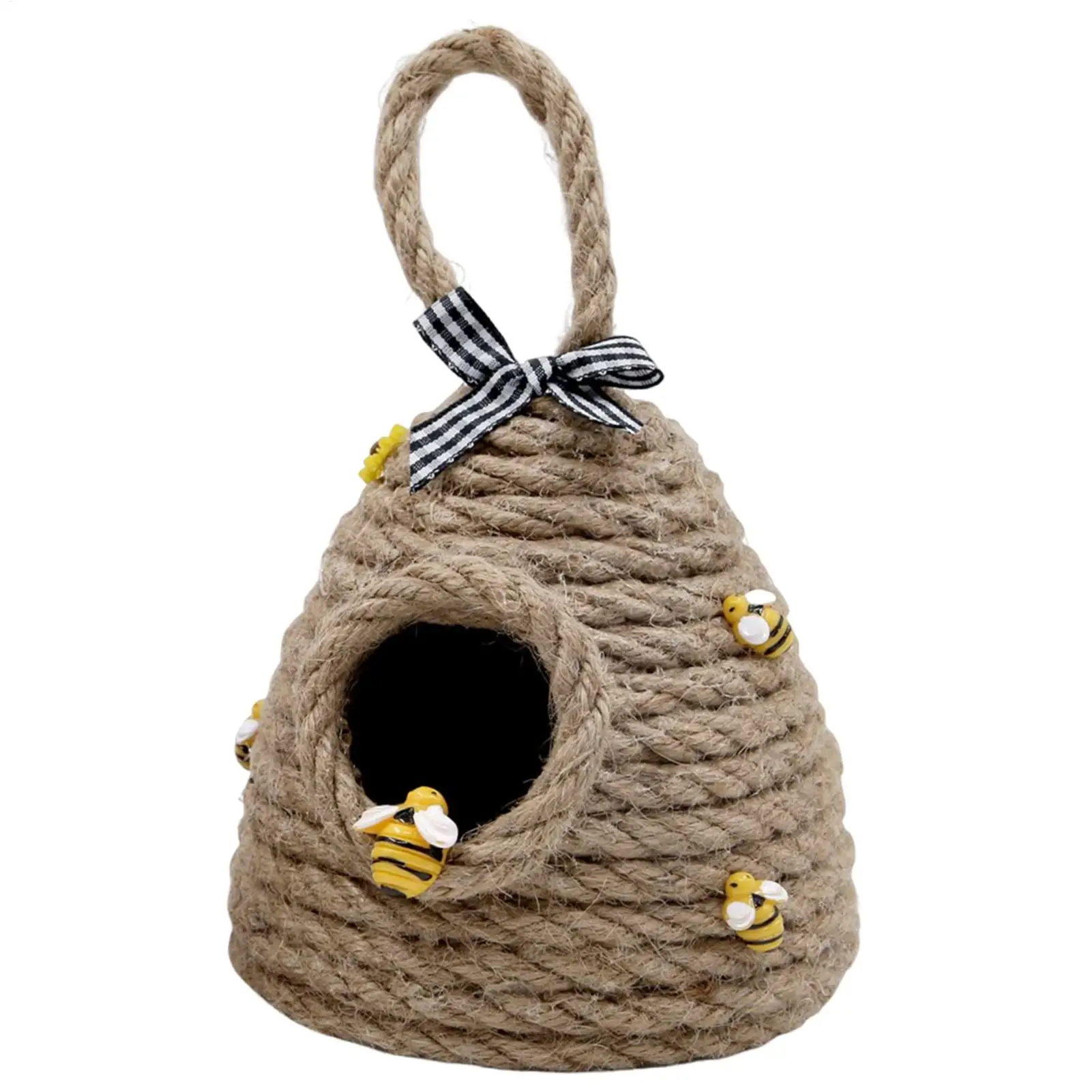 Beehive Decor Jute Hanging Bee Tiered Tray Decor Cute Handmade Honeycomb Decoration Bee Themed Party Ornament for Farmhouse