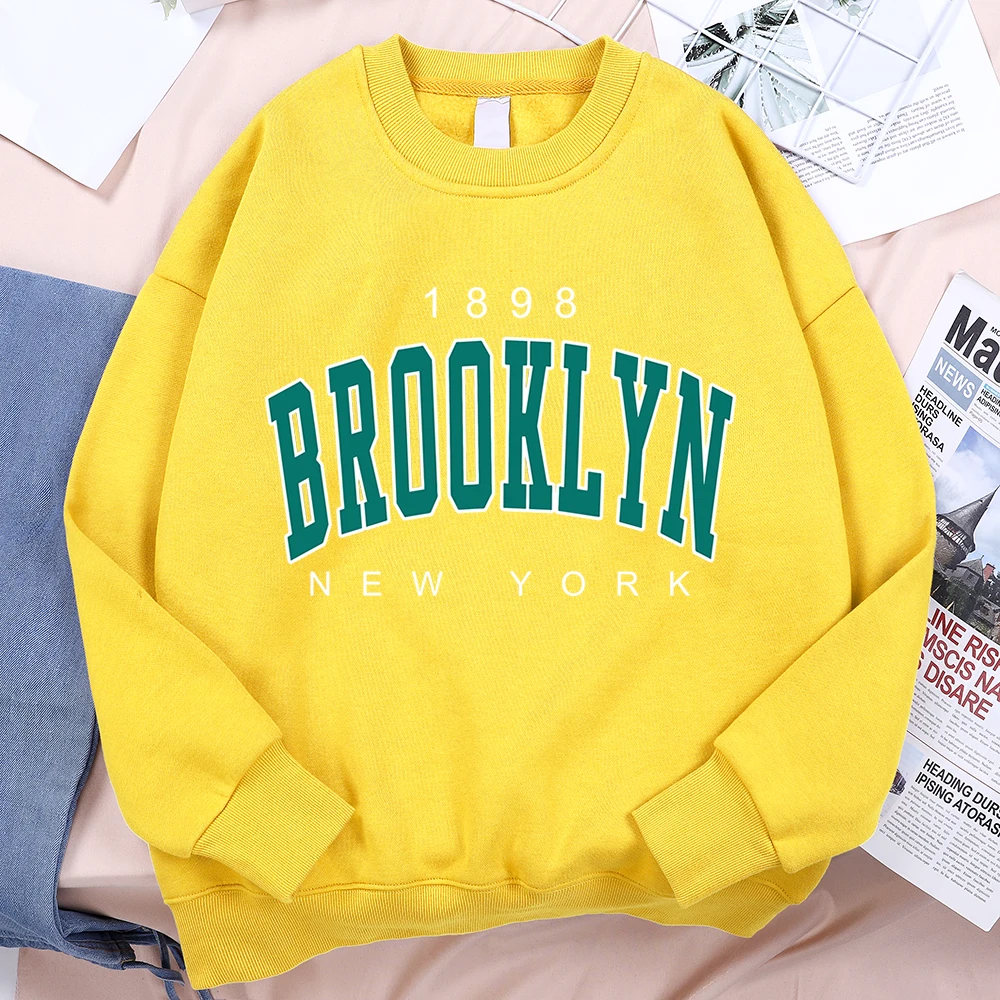 1898 Brooklyn New York Printing Clothes Man Pullover Fleece Sweatshirt Fashion Casual Loose Hoody Autumn Cartoon Women Hoodie