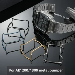 AE-1200 AE-1300 Face Bumper Case Stainless Steel Bumper For Casio 3299 AE1200 AE1300 Crash Strip Anti Corrosion blue silver gold
