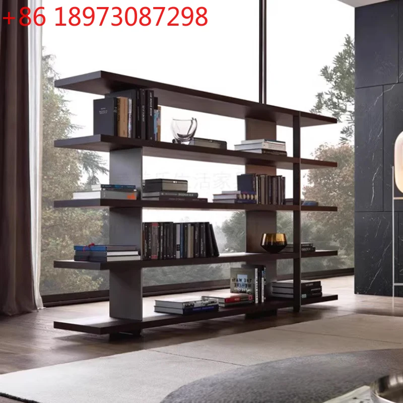 

Итальянская минималистичная книжная полка, напольная полка для гостиной, настенное хранилище, бытовой книжный шкаф для хранения