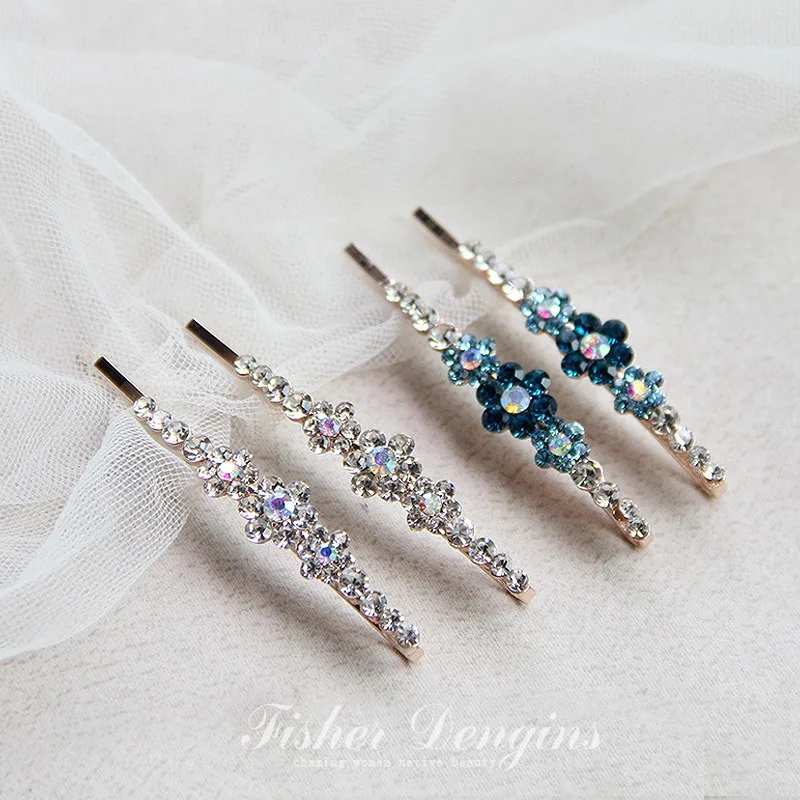 1 Pair Exquisite Elegant Rhinestone Hairpins Gifts Women Girls Hair Clips Pins Barrettes Accessories Hairclip Hairgrip Headdress