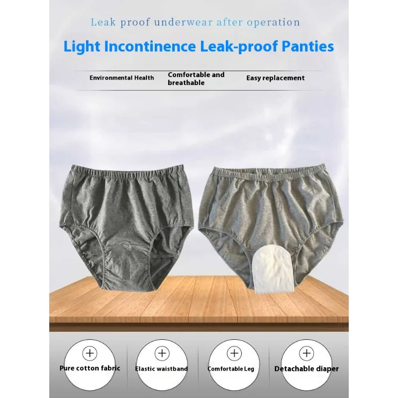 Post-Surgery Incontinence Underwear with Diaper Pads Patients Recovery Anti-Leak Washable Reusable Adult Diapers Elderly Light