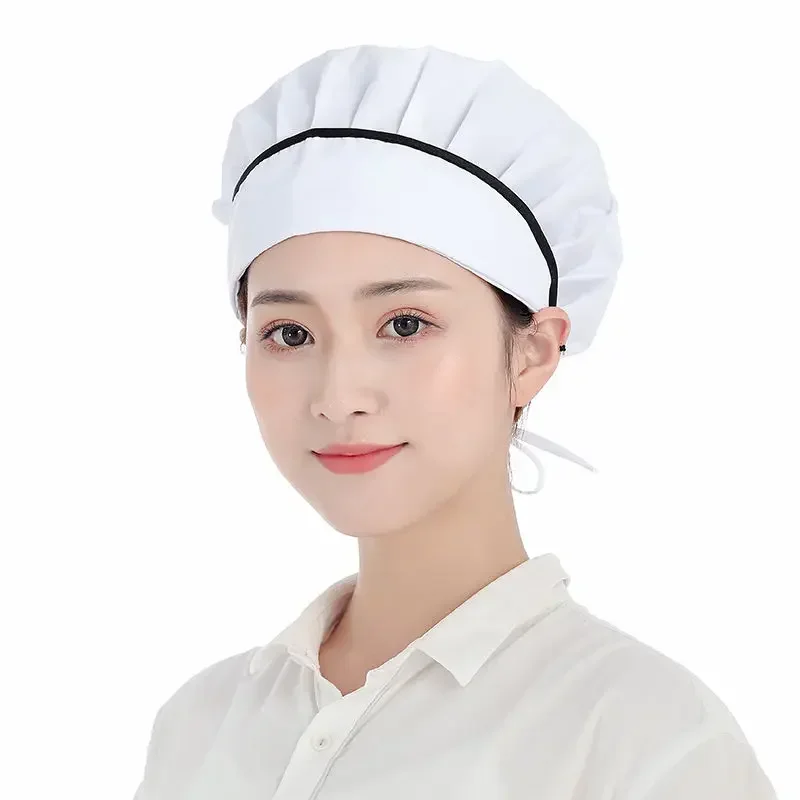 Wide-edged Breathable Net Food Caps Men\'s and Women\'s Hotel Kitchen Working Mushroom Cap Restaurant Canteen Baking Chef Hats