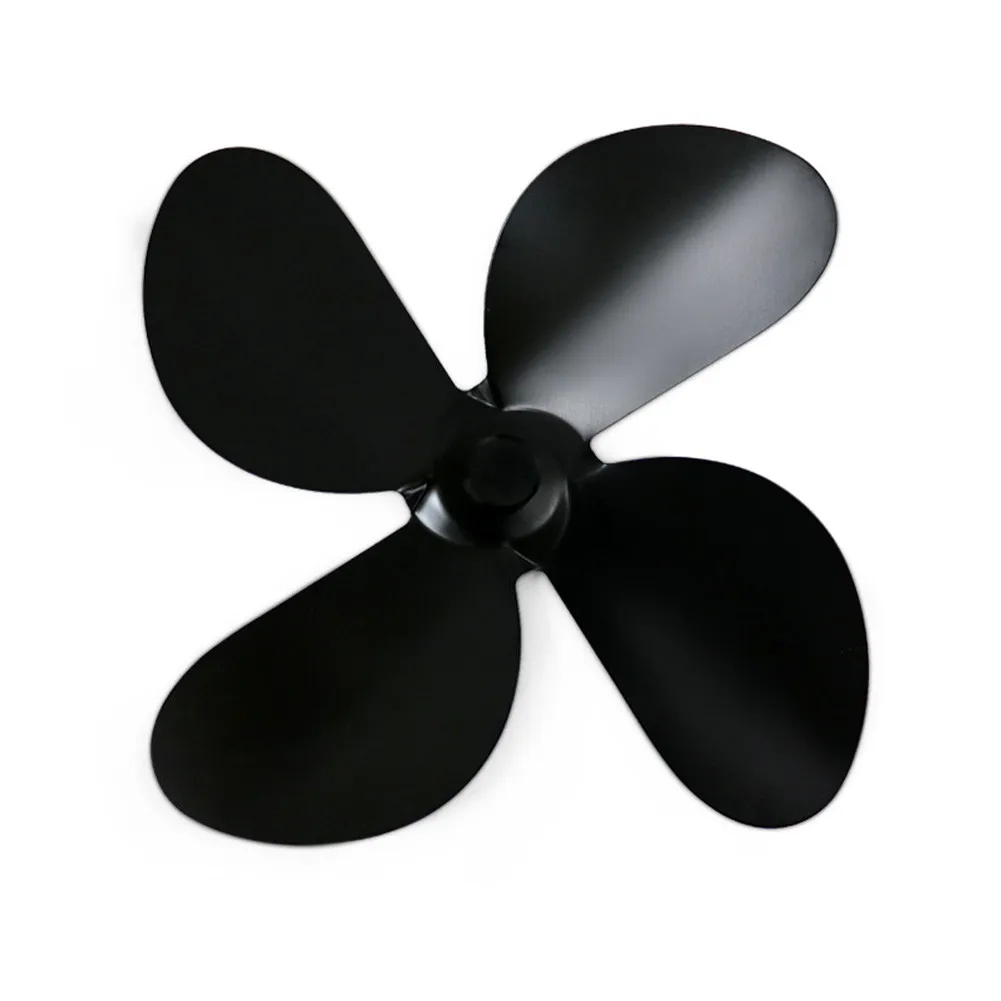 Fan Leaf Fan Blade 1 st 4 Blades Accessoire Aluminium Hittebestendig Lichtgewicht Houtkachel Zwart Open haard