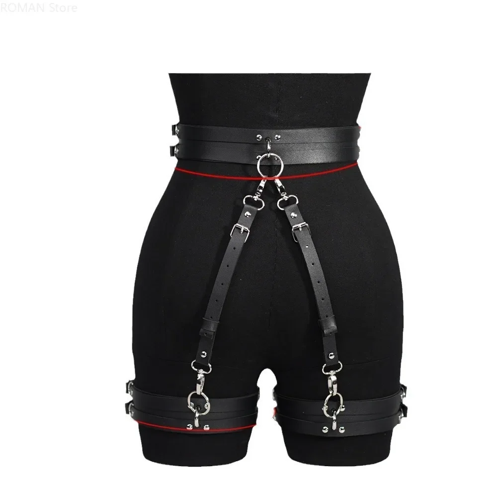 

Women Sexy Thigh Garter Belt Leather Leg Harness Bondage Lingerie Punk Gothic Fetish Clothing Festival Rave Outfit