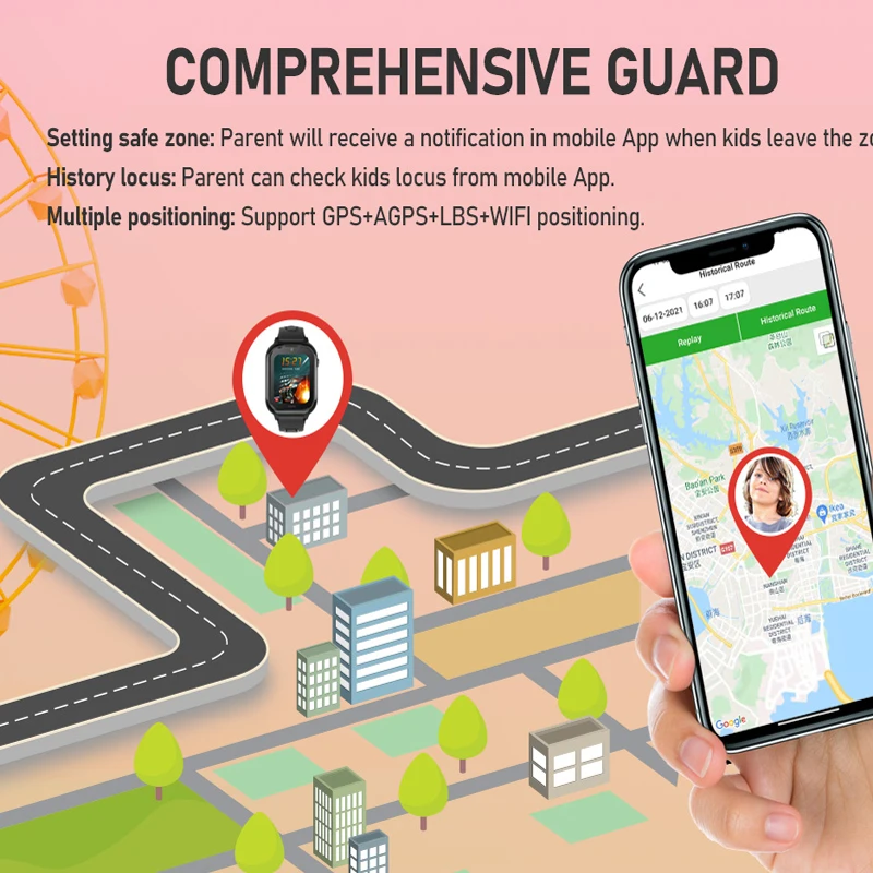 ساعة Getfitsoo Kid الذكية 4G SOS مكالمة فيديو GPS WiFi Tracker ساعة ذكية للأطفال Android8.1 WhatsApp مقاومة للماء ساعة ذكية للأطفال