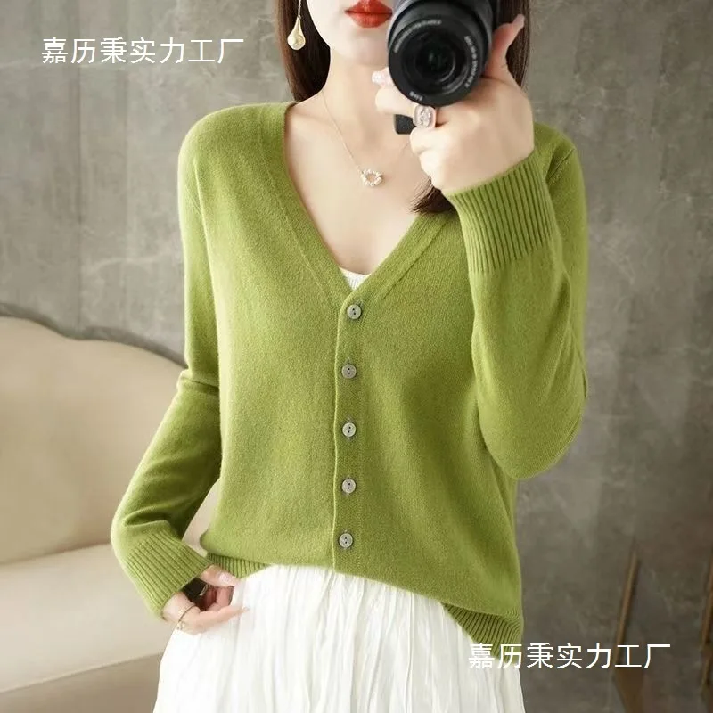 

Women's V-Neck Knit Cardigan - Long Sleeve Open Front Sweater, Lightweight Versatile Layering Piece