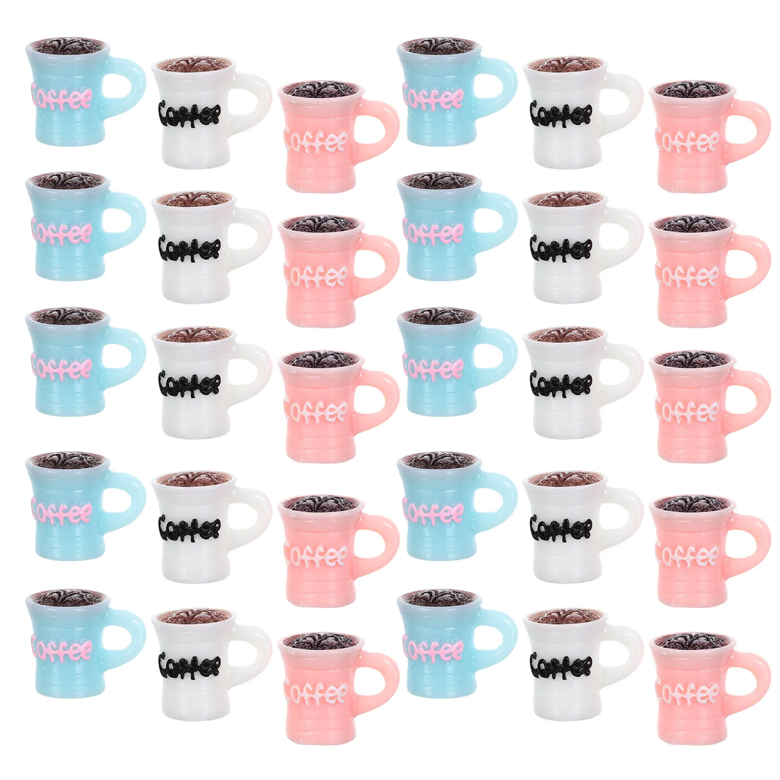 36Pcs Mini Coffee Cups Resin Miniature Kitchen Decor for Dollhouse Coffee Tableware Tiny House Accessories Miniature Scene