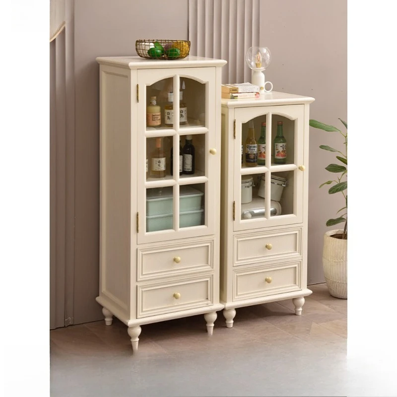 

Wine Solid wood display cabinet Dining room side Living room small apartment locker Vintage American TV cabinet