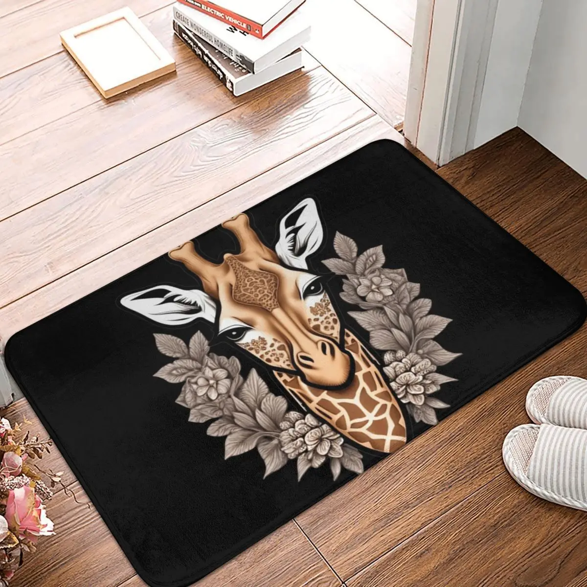 Floral Giraffe Doormat Kitchen Entrance Home Floor Mat Non-slip Carpet Rug for Living room Footpad Mats