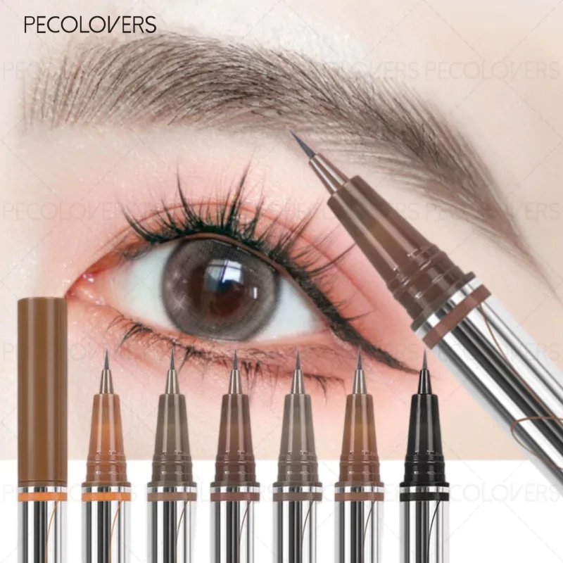 Ultrafeiner Augenbrauenstift mit silbernem Stab, mehrere Farben zur Auswahl, klare Augenbrauen, Augenbrauenfüllung, Augenbrauenkosmetik