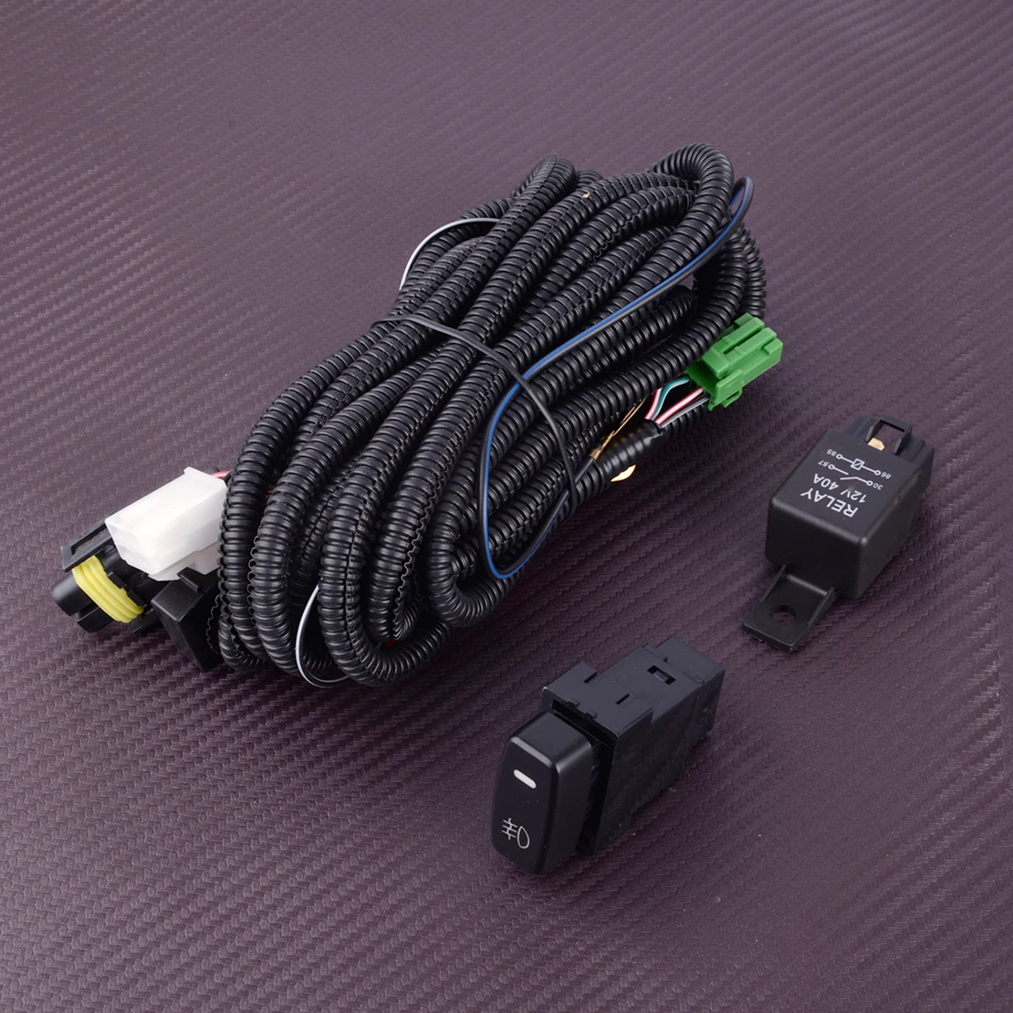 

12V H10 H12 HB3 HB4 HIR2 Fog Light Wire Harness LED Relay Switch 40A Fit for Mitsubishi Outlander Lancer Pajero Eclipse Grandis