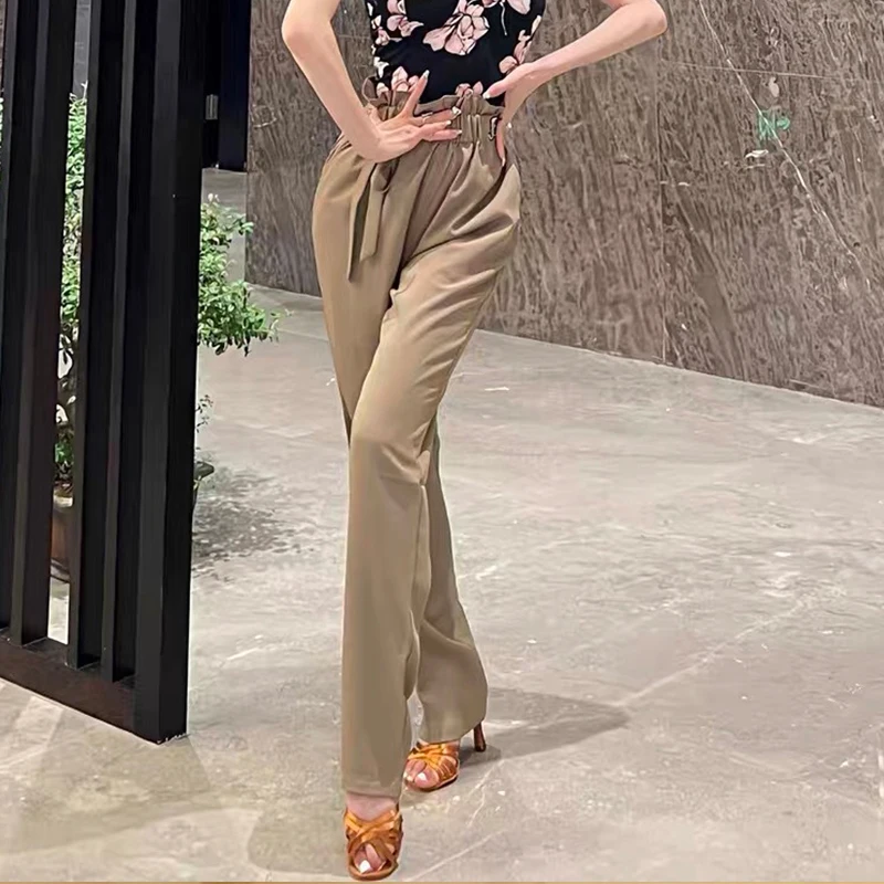 Pantalones de baile latino para mujer, pantalones profesionales de práctica de Samba para adultos, Rumba Tango Cha Salsa, ropa de entrenamiento de baile VBH1517